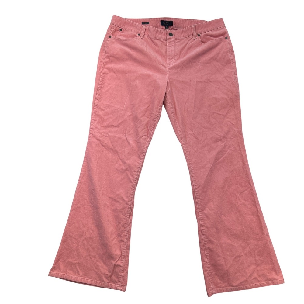 Talbots Corduroy Pants Womens 18 Pink High Waist Boot Cut Stretch Cotton